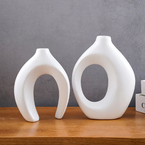 2PCS Set Creative Couple Series Home Decoration Vase, Large Medium Combination Indoor Table Ornaments for Interior Decoration