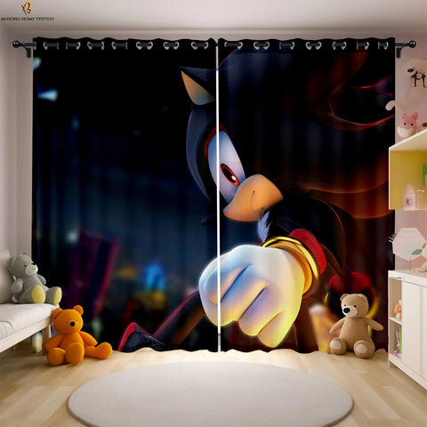 Cute Cartoon Cat Digital Printing Curtain Bedroom Living Room Kitchen Dormitory Decorative Curtain Easy To Wash And Care 2 PCS
