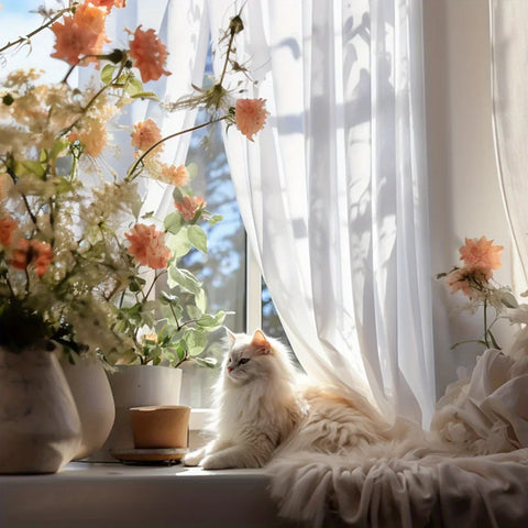 White Tulle Chiffon Sheer Curtains for Living Room Window Balcony Luxury Yarn High Quality Custom Size Drapes Bedroom Decor