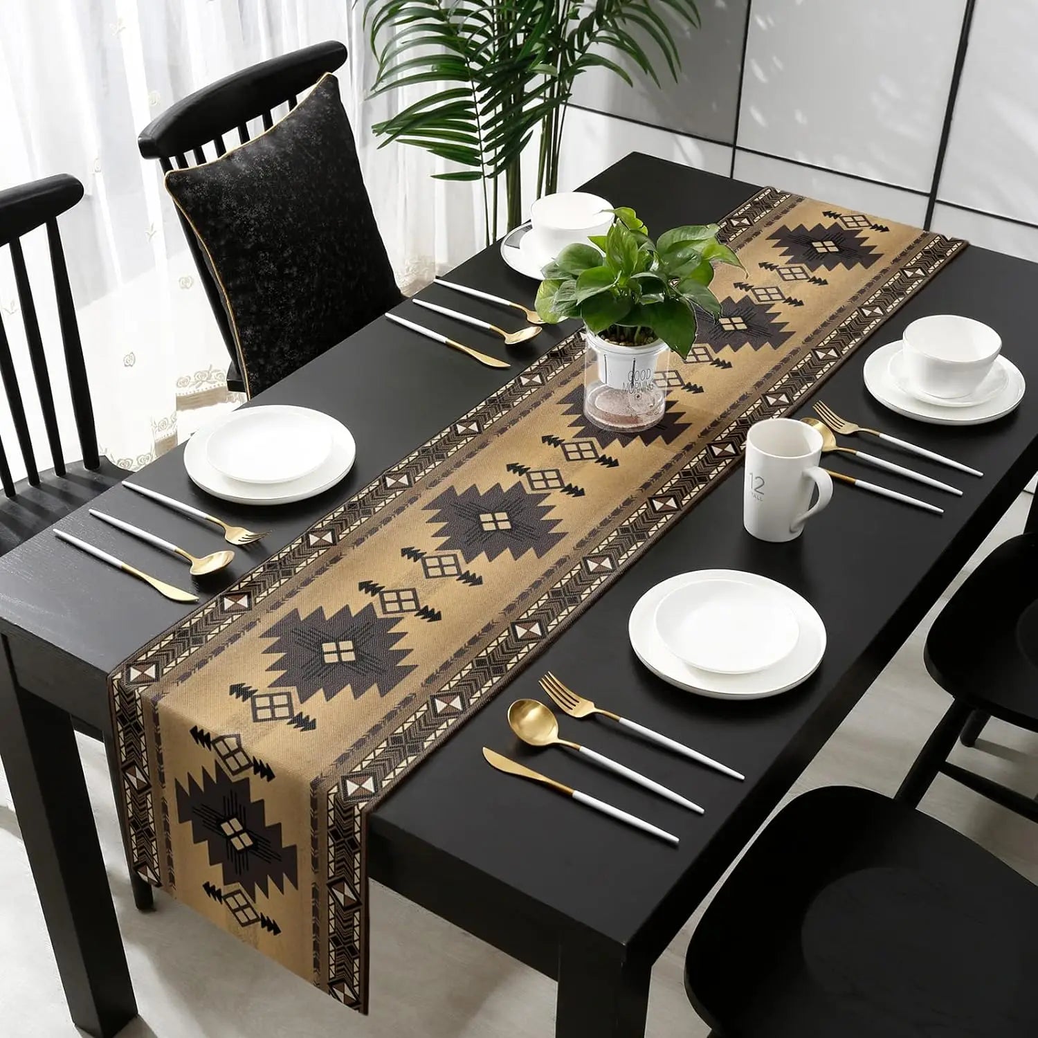 Southwestern America Ethnic Tribal Linen Table Runners Dresser Scarves Reusable Kitchen Dining Table Runners Party Decorations