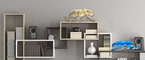 Modern Fortune Transparent Money Leopard Resin Ornaments Office Table Sculpture Crafts Home Livingroom Desk Figurines Decoration