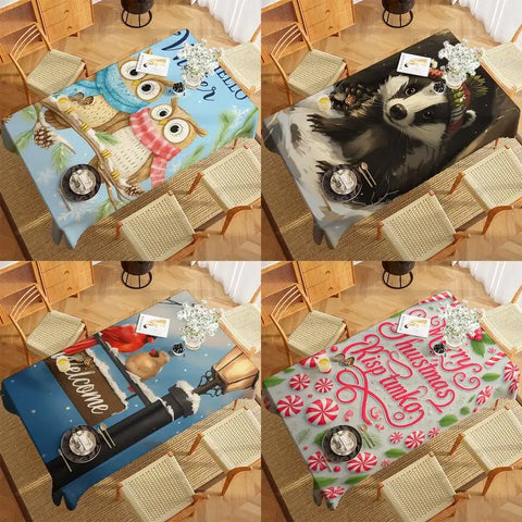 Cute Owl Pattern Tablecloth Restaurant Kitchen Tablecloth Living Room Home Decoration Rectangular Party Decoration