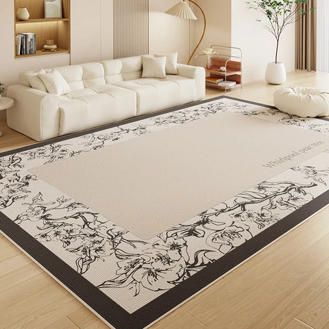 VIKAMA Light Luxury Premium Loop Pile Carpet Living Room Full-Length Large Area Floor Mat Bedroom Bedside Rugs Home Decoration