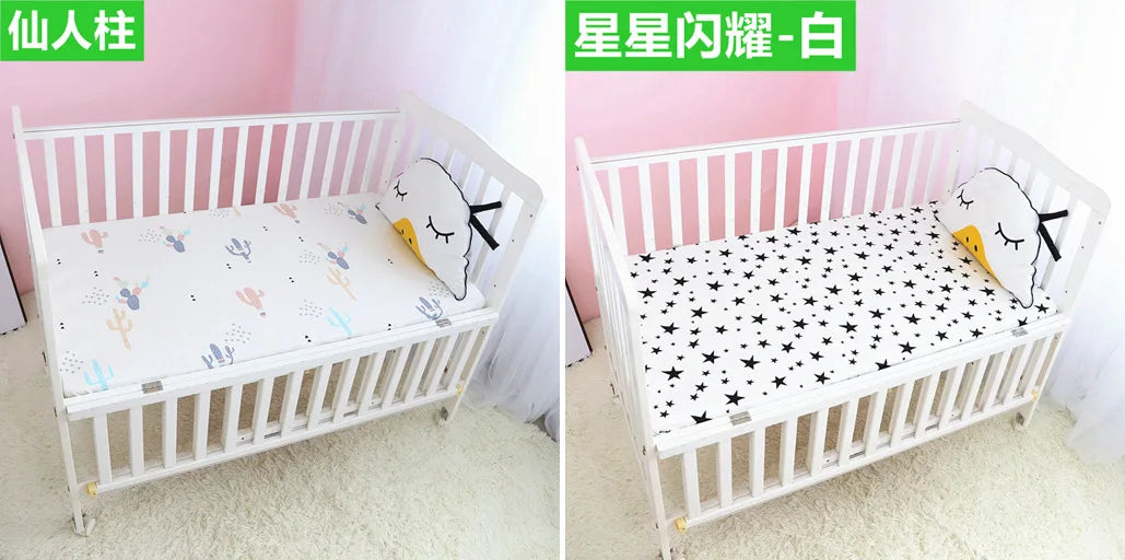 51x28inch(130x70 cm) Newborn Baby Fitted Crib Sheets Cartoon Print Bed Sheet Baby Bed Mattress Covers for Unisex Baby Boys Girls