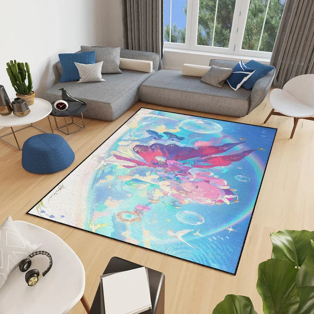 Hyacines small carpet Anti-Slip Honkai Kitchen Bedroom Handmade Game Tufted Rug Rail Carpet Living Star Room Entrance Decoration