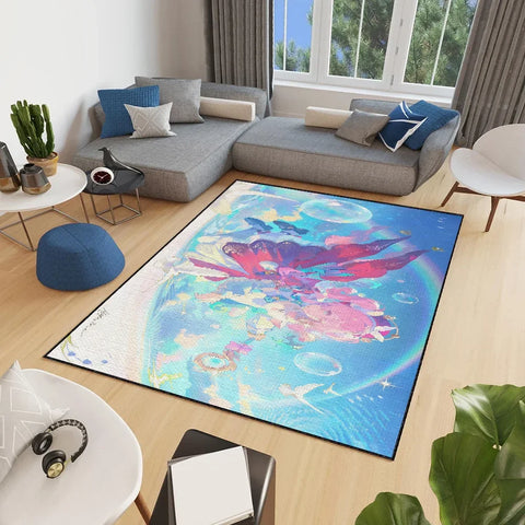 Hyacines small carpet Anti-Slip Honkai Kitchen Bedroom Handmade Game Tufted Rug Rail Carpet Living Star Room Entrance Decoration