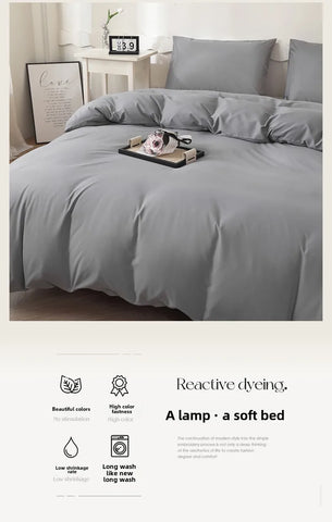 2025 New Washed Cotton Solid Color Single Quilt Set Skin Friendly Breathable Quilt Cover 180X220 200X230