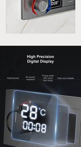 AITANA Luxury Brass Gunmetal LED Display Thermostatic Shower System Bathroom Ceiling embedded concealed giant curtain Rainfall