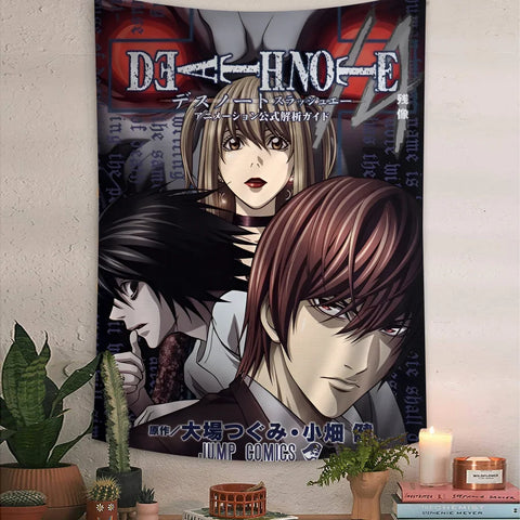 Anime Death Note DN L Colorful Tapestry Wall Hanging Bohemian Wall Tapestries Mandala Wall Hanging Sheets