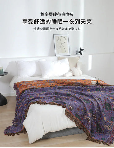 Summer Cotton Blanket And Throws Home Decoration Nap Blanket Bedspread On The Bed Cooling Quilt Large Bed Cover Boho Sofa Towel