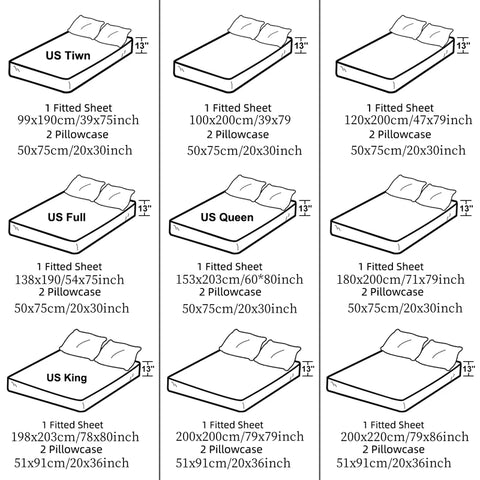 3PC Floral Bed Sheet Set  Bedroom Printed Bed Cover 100%Polyester Elastic Band Around Mattress Cover King Size Bed Cover