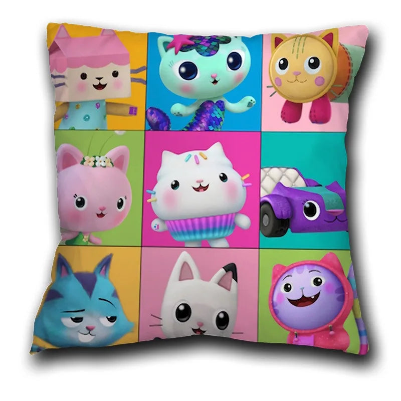 Kids Gabbys Dollhouse Gabby Cats Pillowcase 40x40cm 45x45cm  Decorative Pillows  60x60