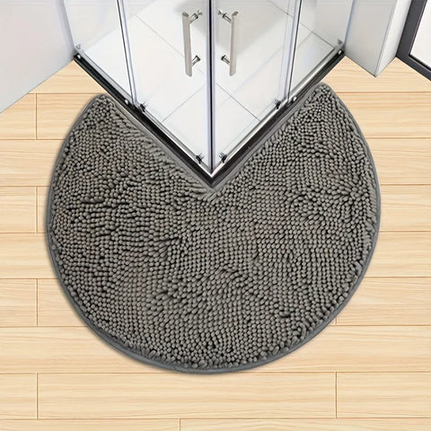 2025 Flannel Circular Corner Bath Mat Non-Slip Soft Thicked Floor Mat for Bathroom Absorbent Non-slip Door Mat Home Decoration