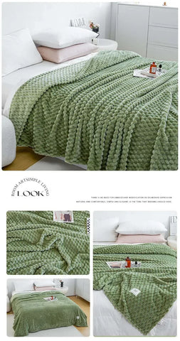 Winter Plaid Blankets for Beds Luxury Warm Sofa Blnket Fluffy Blankets Queen King Size Bedding Imitation Fur Bed Sofa Cover