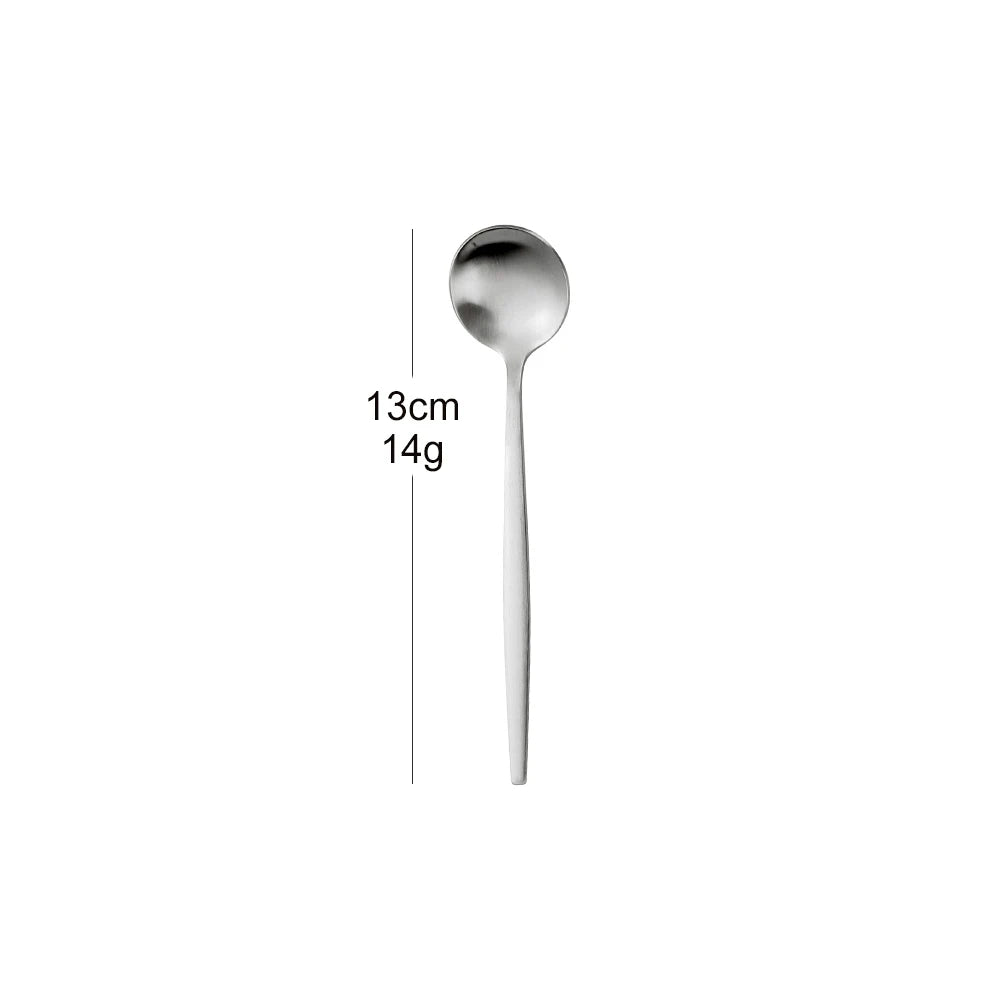 5/6 Pieces Gold Stirring Teaspoons Stainless Steel Mini Coffee Spoon Set Ice Cream Cake Dessert Spoon Mirror Kitchen Utensils