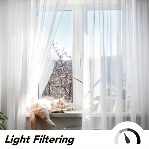 White Tulle Chiffon Sheer Curtains for Living Room Window Balcony Luxury Yarn High Quality Custom Size Drapes Bedroom Decor