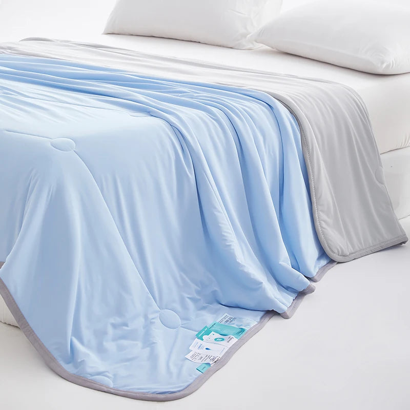 1pc Cool Feeling Duvet Double Side Design Quilt Skin-friendly Comforter Summer Blanket Adults Kids Room Bedspread 냉감이불