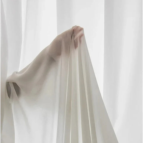 White Vintage Ruffle Tulle Curtains For Girls Bedroom Romantic Bay Window Drapes Living Room Soft Chiffon Thicker Sheer