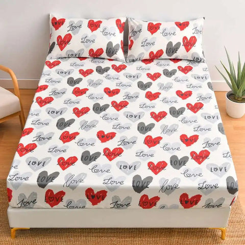 Solstice Kids Dinosaur Bed Sheet Set - Cartoon Printed Draps De Lit With Pillowcase, Elastic Fitted (Single/Twin, 100% Cotton)