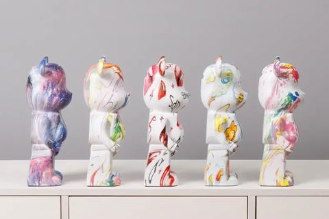 28cm Aesthetic Bear Figure Ceramics Saving Pot Statue Violent Bear Figurine Sculpture Luxury Livingroom Decoration Home Ornament