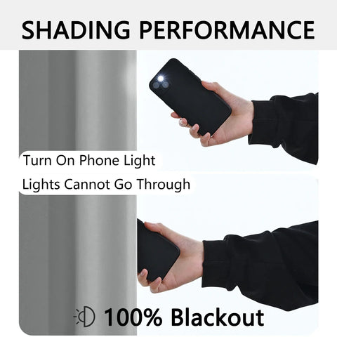 2pcs 100% Blackout Curtains, Thermal Insulated Window Drapes, Window Curtains for Bedroom Living Room, Home Decoration