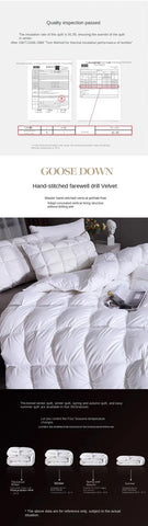100% White Goose Down Quilt Thick Winter Comforter Four Seasons Quilt King Size Duvet Hotel Camping 1.5*2/1.8*2.2/2*2.3/2.2*2.4m