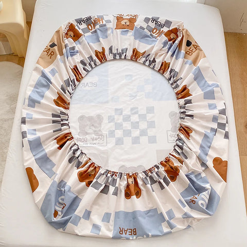1pc Waterproof Fitted Bed Sheets Cartoon Style Single Bed Cover for Kids Queen/King sabanas cama matrimonial(without pillowcase)
