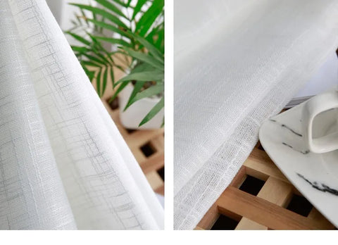 Modern White cotton linen sheer curtains for bedroom living room curtains for study curtain living room custom curtain tulle