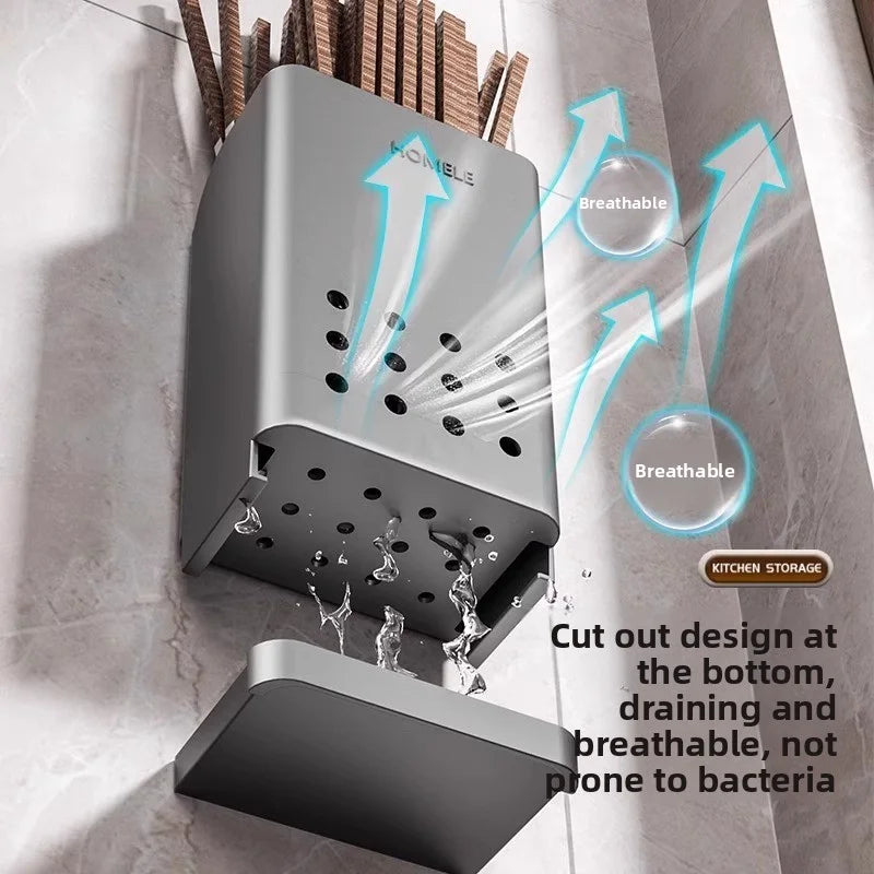 Wall-Mounted Chopstick Cage Kitchen Storage Rack Household Tableware Drain Holder Chopstick Holder Organizing Box for Home