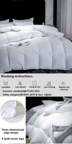 Winter Cotton Goose Down Quilt Five-Star Hotel Duvet Super Soft Fluffy Queen King Full Size Four Seasons Duvets Blanket 220x240