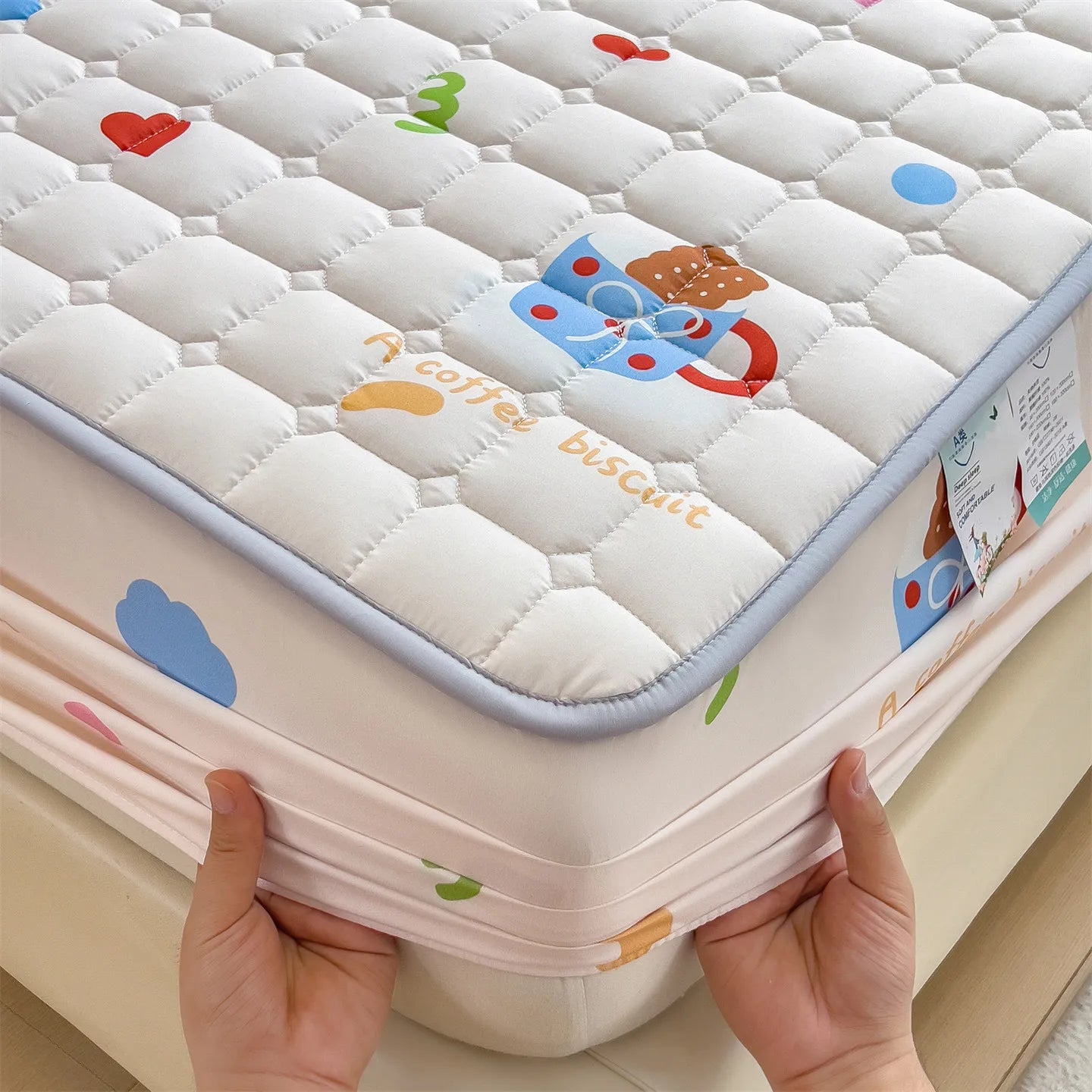 1pc Thicken Bed Cover Printed Bedspread Adulst Kids Room Bed Linen Skin-friendly Mattress Protector 침대커버 (No Pillowcase)
