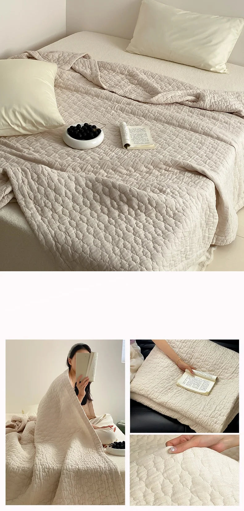 100% Cotton Duvet Quilted Quilts Single/Queen Size Comforter Summer Blanket High Quality Bedspread 여름이불(No Pillowcase)
