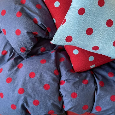 Bedding Set Dot Pattern Mixed Color Duvet Cover+Sheet+Pillowcase Soft Washed Cotton Twin Full All Season Linens Drop Shipping