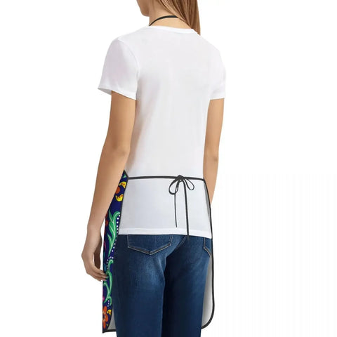 Unisex Beautiful Mexican Floral Art Apron Kitchen Chef Cooking Baking Bib Women Men Mexico Tablier Cuisine for Painting