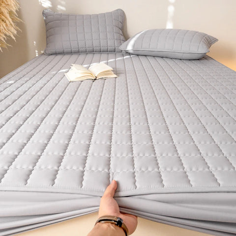 Waterproof High Quality Mattress Cover- Antimicrobial Hypoallergenic Mattress Protector, Noiseless Fitted Sheet,Solid Color