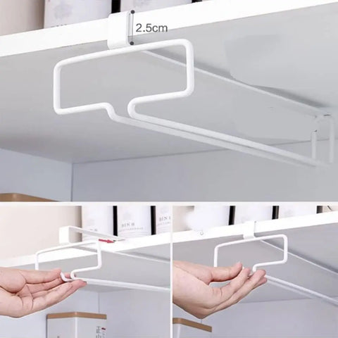 Wine Glass Holder Stemware Rack Hanger Under Cabinet Kitchen Hanging Storage Rack Organizer