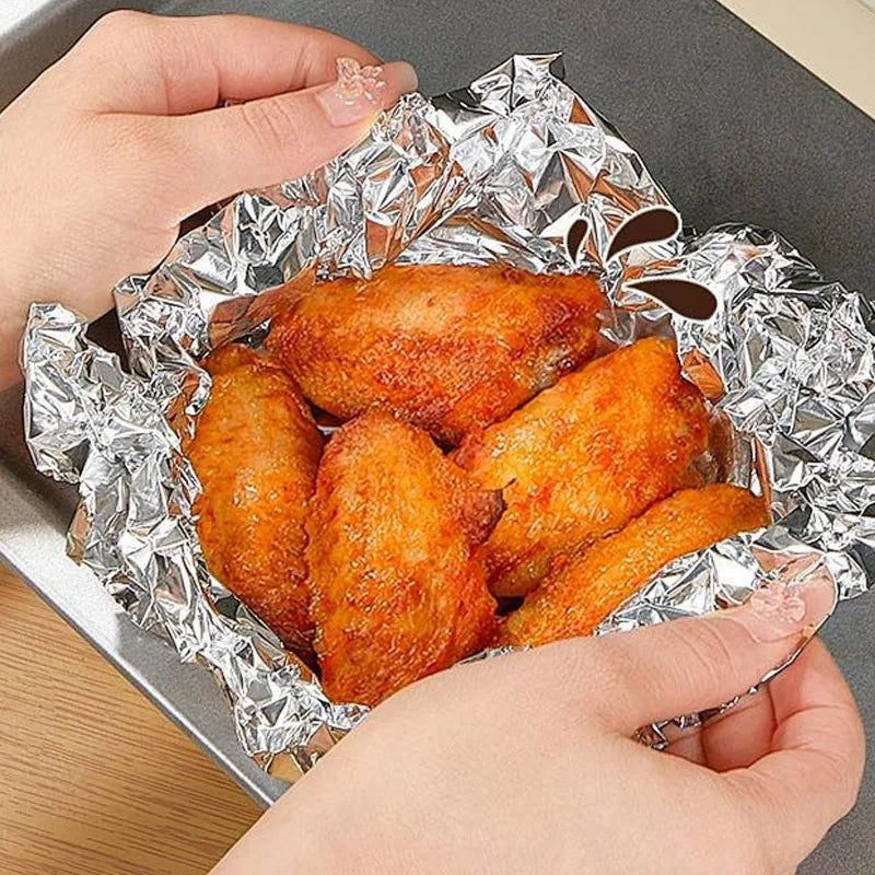2/1Rolls Aluminum Foil Roll Baking Roasting Wrapping Food Storage Disposable Aluminum Foil Sheets for Household Kitchen Cooking