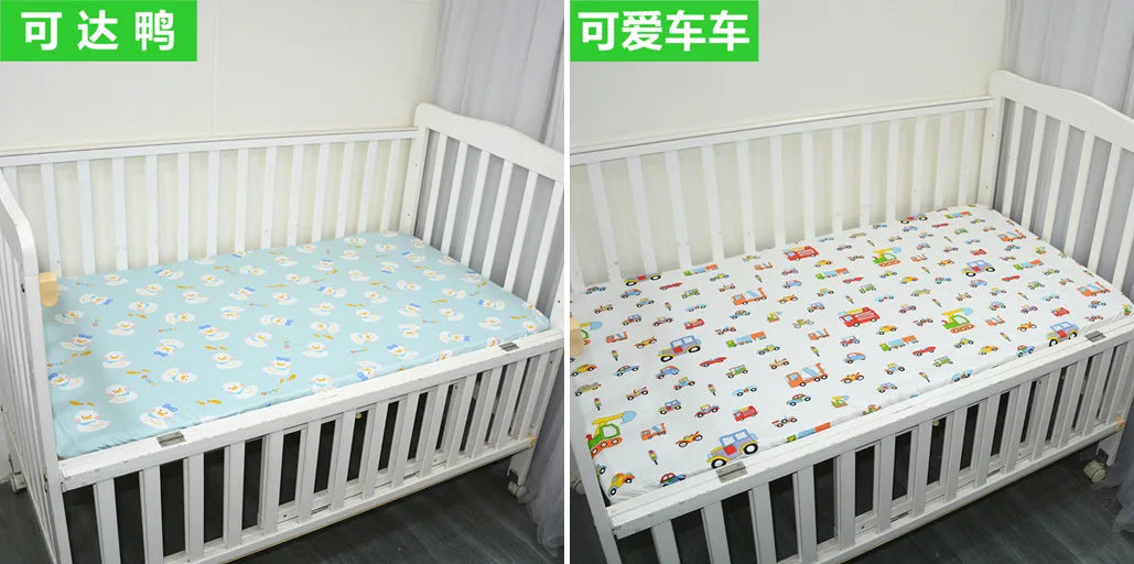 51x28inch(130x70 cm) Newborn Baby Fitted Crib Sheets Cartoon Print Bed Sheet Baby Bed Mattress Covers for Unisex Baby Boys Girls