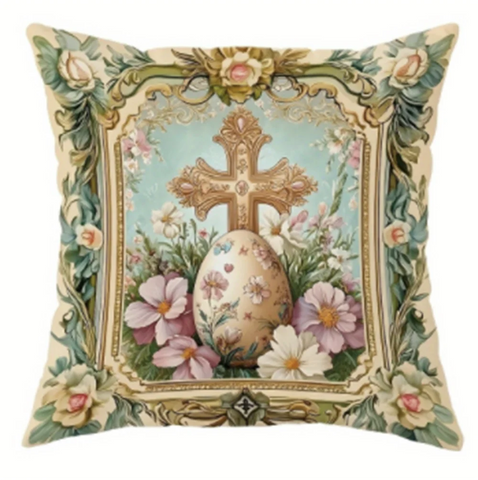 Easter flower pillow cover, holiday decoration sofa cushion cover, sofa home decoration, room decoration, office decoration, liv