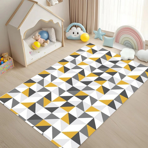 Modern Geometric Pattern Carpet Mat Rug Triangle Circle Square Design Home Decoration for Living Room Kids Room Rugs for Bedroom