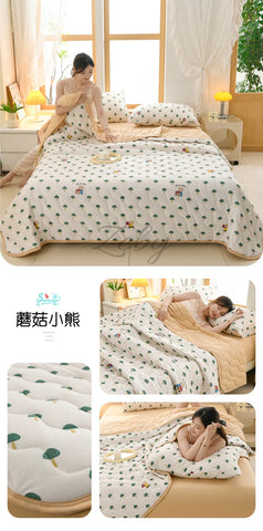 New Floral Print Spring Summer Quilt Soft Comfortable Quilted Quilts Single Double Blanket for Bed Comforter Knitted Thin Duvet