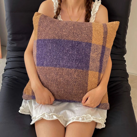 2025 class A sheep wool throw pillow cartoon small fresh throw pillow living room bedroom pillow 45x45cm