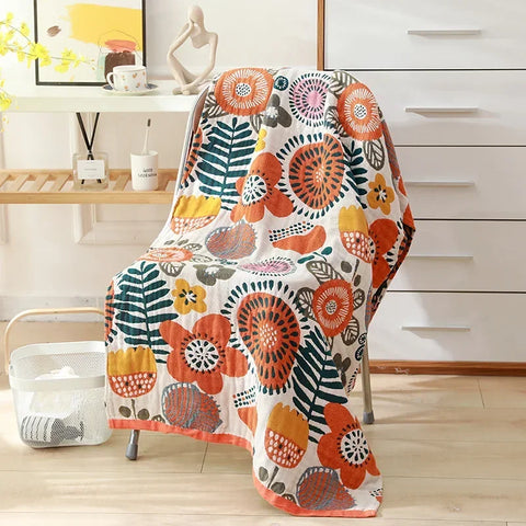 Nordic 21 Styles New Bohemian Floral Printing Adult Soft Absorbent Cotton Gauze Beach Bath Towel Bathroom Accessories 80×160CM