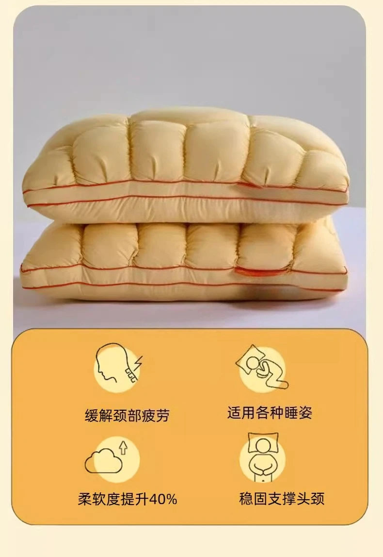 2025 spring and summer super soft and skin-friendly feather velvet pillow household comfortable neck pillow breathable and soft