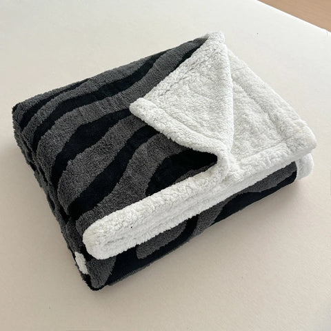 Double Layer Fleece Blanket Autumn Winter Thick Warm Office Nap Throw Blankets for Sofa Bed Single Double Soft Plush Comforter