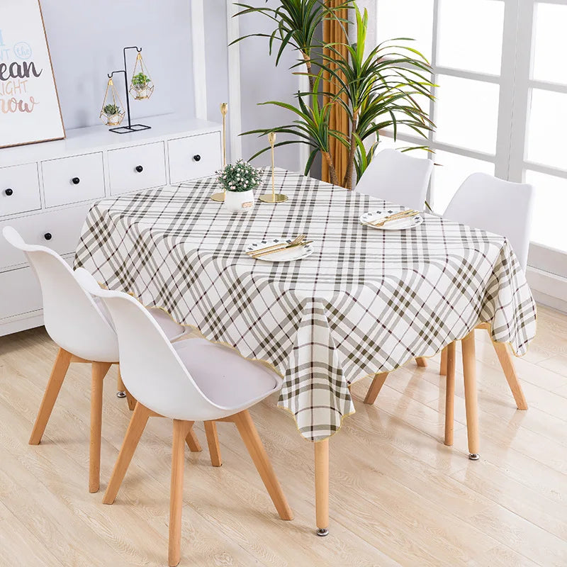 1pcs PEVA Waterproof Oilproof Tablecloth Washable Fabric For Dining Table Kitchen Decor Beautiful Flower Pattern Table Cloth