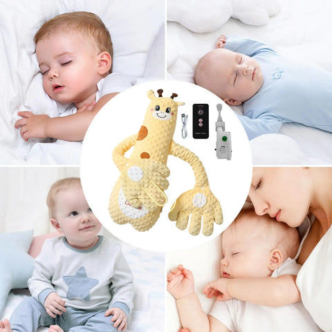 Baby Patting Pillow Baby Sleep Soothers with 3 Adjustable Modes Interactive Stuffed Animal Shape Cushion Cozy Companion for Car