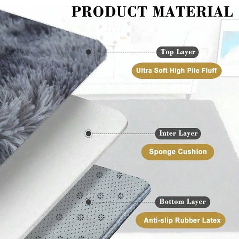 Gray Carpet for Living Room Plush Rug Bed Room Floor Fluffy Mats Anti-slip Home Decor Rugs Soft Velvet Carpets Kids Room Blanket