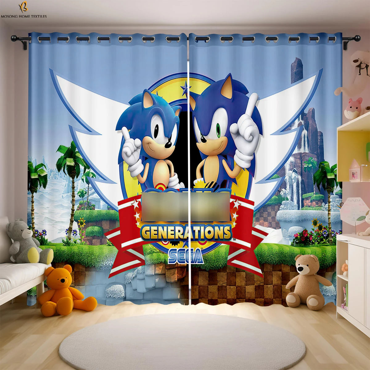 Cute Cartoon Cat Digital Printing Curtain Bedroom Living Room Kitchen Dormitory Decorative Curtain Easy To Wash And Care 2 PCS