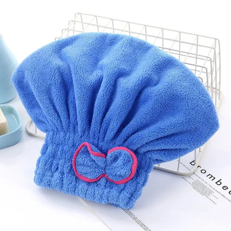 Quick Drying Hair Cap Women Bowtie Bathing Hat Microfiber Towel Superfiber Shower Cap For Spa Bathroom Accessories Shower Cap